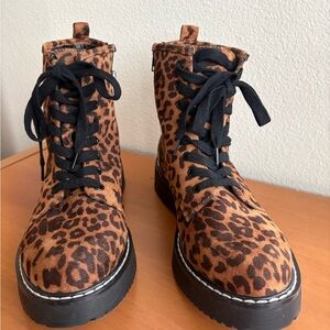 Madden Girl Leopard Combat Boots